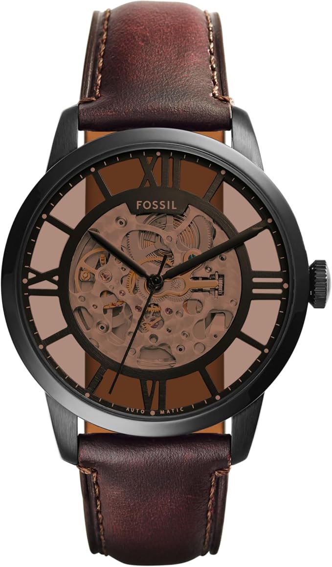 Fossil Men's Watch, Townsman Automatic Stainless Steel Watch for Men - skull watch