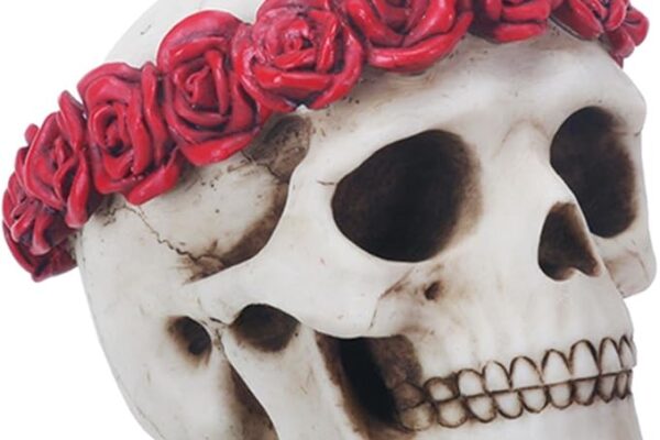 YTC 4.5 Inch Day of The Dead Flower Traditional Sugar Skull Display Statue
