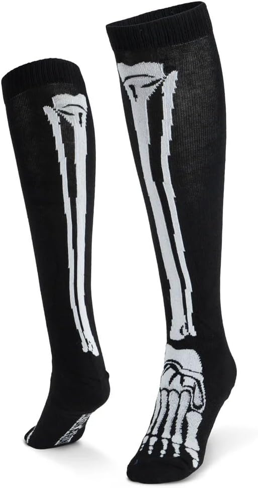 Gone For a Run Skeleton Socks - Knee High Halloween Costume Sock - One Size - sugar skull costume