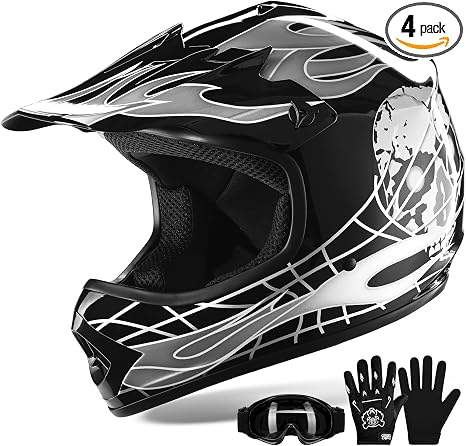 XFMT Youth Dirt Bike Helmet DOT Approved Kids Full Face Motocross Helmets - skull helmet
