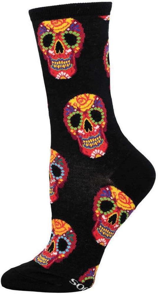 Socksmith Women's Dia De Los Muertos Skull Crew Socks - sugar skull costume