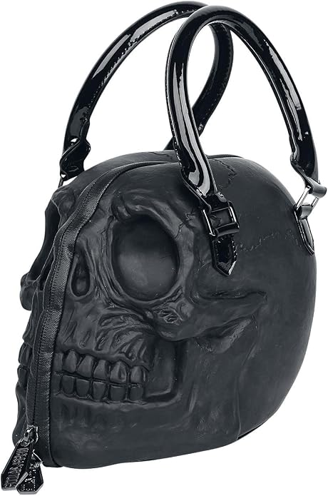 Black Skull Purse Goth Chic Style Kreepsville Latex Bowler Bag Halloween Handbag - sugar skull handbags for sale