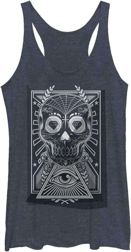 LOST GODS Women's Diamond Sugar Skull Racerback Tank Top - skull tank tops