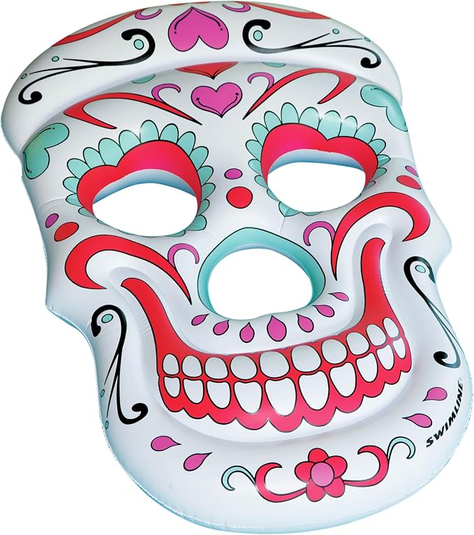 Swimline Sugar Skull Pool Float - skull inflatable