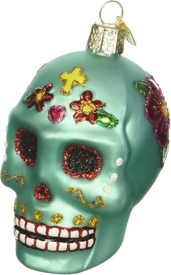 Old World Christmas Day of The Dead Tree Ornament - sugar skull ornament