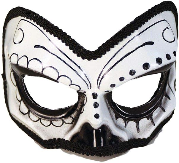 Rubies Day of the Dead Skull Half Mask for Adults, Unisex No Size - sugar skull costume