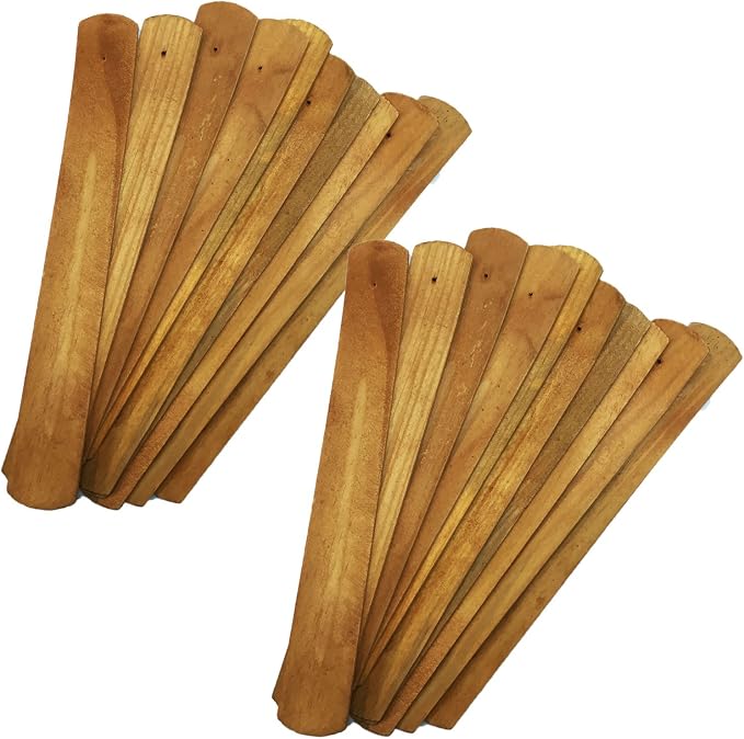 TRENDBOX 20pcs Handmade Plain Wood Wooden Incense Stick Holder Burner Ash Catcher Natural Design Buddhist - skull incense burner