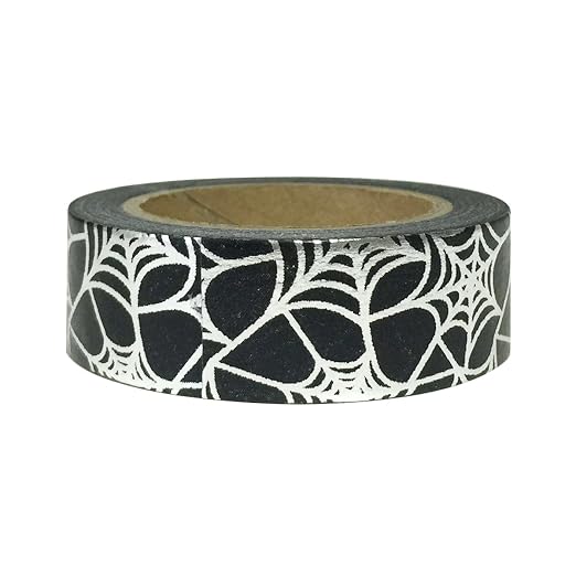 allydrew Washi Tapes Decorative Masking Tapes, Silver Spiderweb - skull sticker