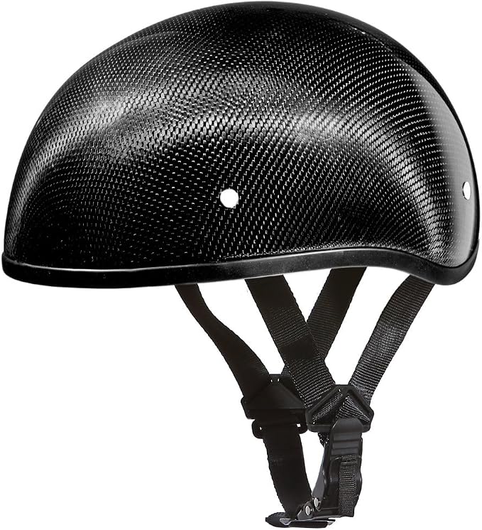 Daytona Helmets Half Skull Cap Motorcycle Helmet DOT Approved [Carbon Fiber] - Sleek Design, Lightweight & Durable, Comfortable Fit, Premium Quality, Meets Safety Standards for a Secure Ride - skull helmet