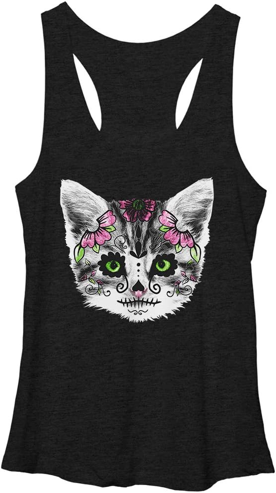 LOST GODS Women's Sugar Skull Kitten - skull tank tops