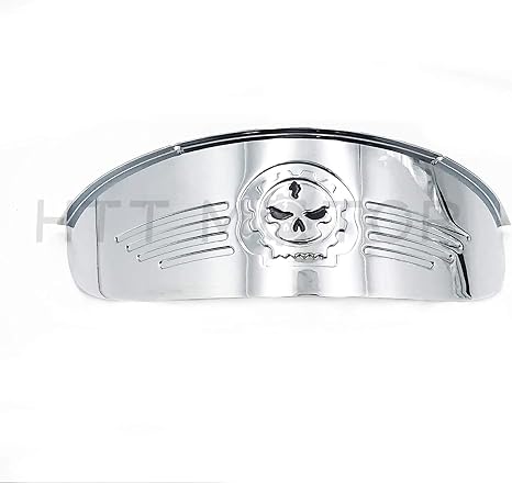 MT325-019A- Skull Chrome 7 Inches Headlight Visor Heavy Duty Thick Compatible with Harley XL XLH FXR FX - skull sticker