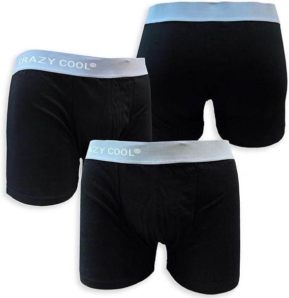 Crazy Cool Cotton Boxer Briefs Underwear for Men 3-Pack, Skull, Dots, Plain - skull swimsuit
