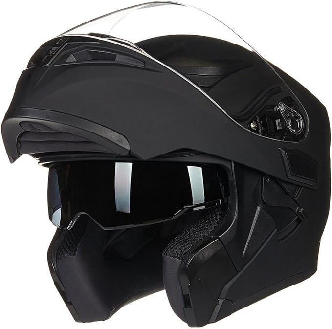ILM Motorcycle Dual Visor Flip up Modular Full Face Helmet DOT Model 902/902L - skull helmet