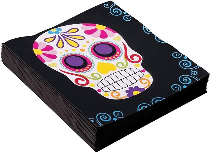 Forum Novelties Day of The Dead Napkins 16 Pack - skull toilet paper