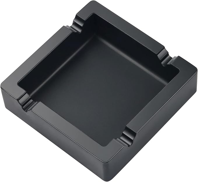 Cigar Ashtray Big Ashtrays for Cigarettes Outdoors Patio Large 4 Dual-use Rest Unbreakable Silicone Cigar Cigarette Black Ashtray for Outside/Indoor/Home Decor - skull ashtray