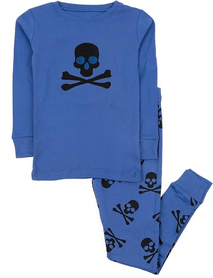 Leveret Kids & Toddler Pajamas Boys Girls Unisex 2 Piece Pjs Set 100% Cotton Halloween Sleepwear (12 Months-14 Years) - skull pajamas