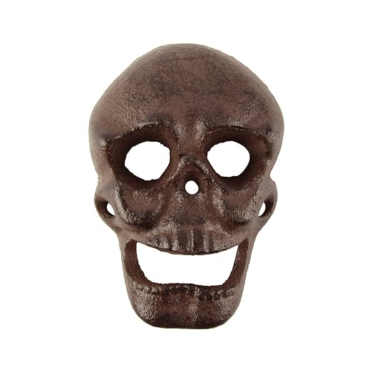 Treasure Gurus Metal Wall Mount Skeleton Head Skull Beer or Soda Bottle Opener - skull bottle