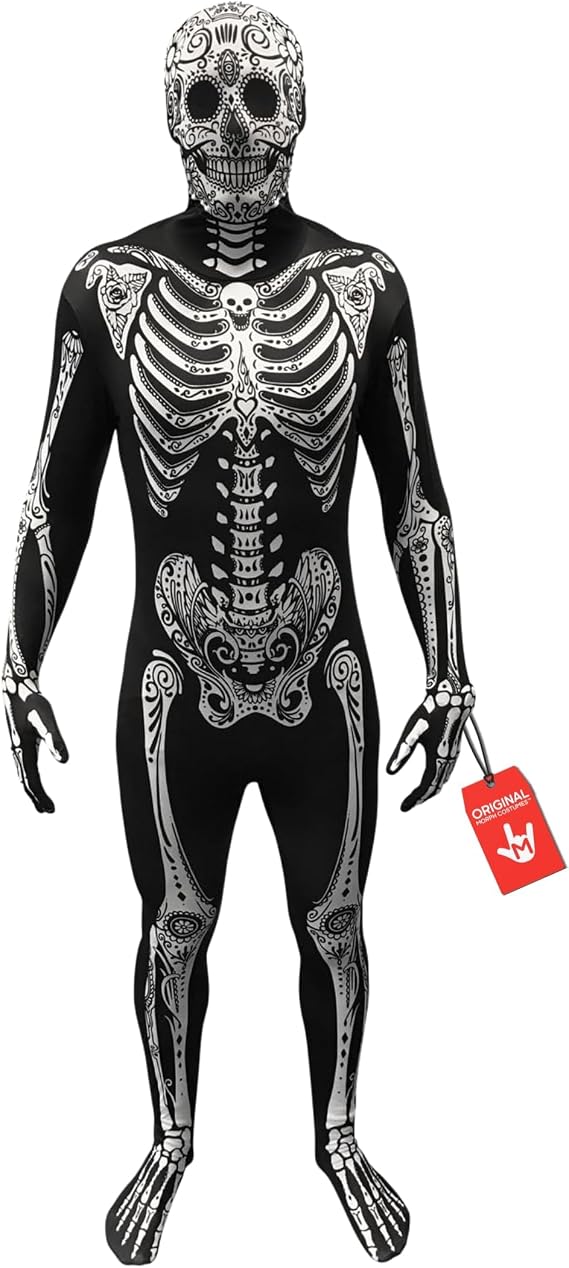 Morphsuits Black Day Of The Dead Costume, Halloween Costume for Adults - sugar skull dress