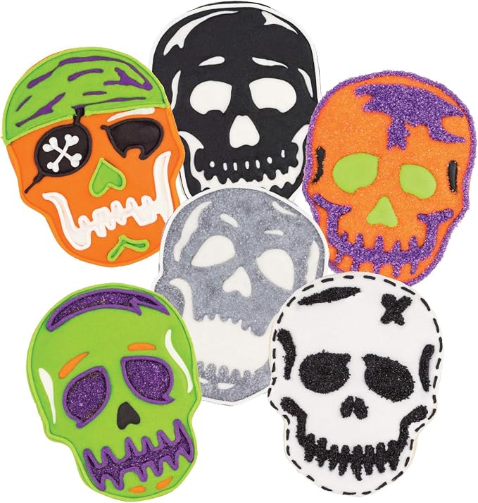 Tovolo Skull Cookie Cutter and Stamp for Halloween Baking, Black - skull plate