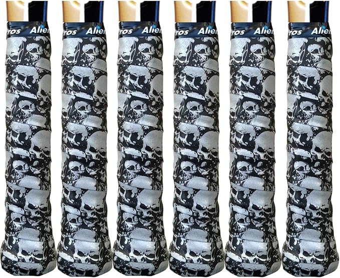ALIEN PROS Tennis Racket Grip Tape – Tac Moisture Feel Tennis Grip – Tennis Overgrip Grip Tape Tennis Racket – Wrap Your Racquet for High Performance - skull sticker