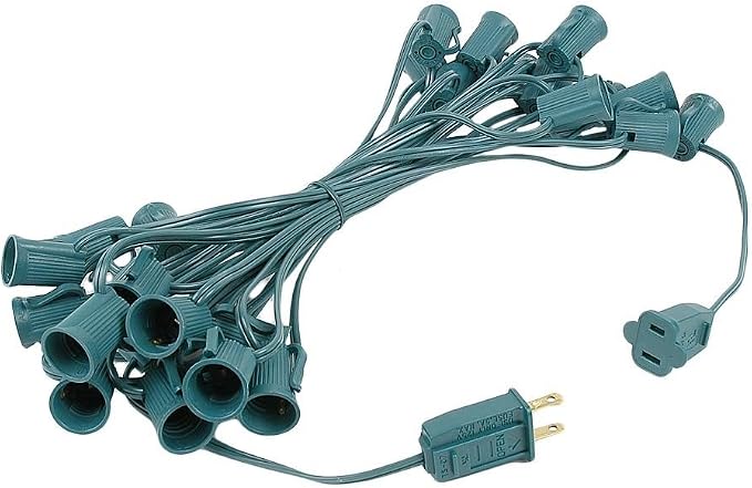 Novelty Lights 25 Foot C7 Outdoor Patio String Lights & Christmas Stringer - string light
