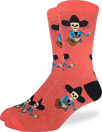 Good Luck Sock Men's Music Socks, Adult - sugar skull costume