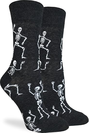 Good Luck Sock Women's Dancing Halloween Skeleton Socks, Adult, Shoe Size 5-9 - sugar skull costume