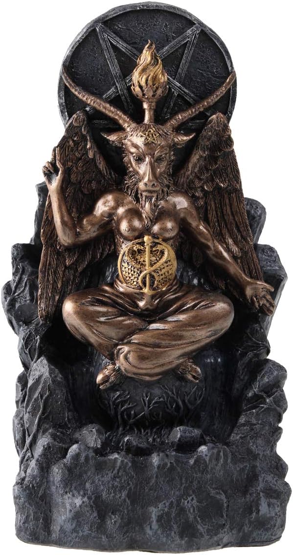 Nemesis Now Baphomet Backflow Incense Burner 24cm Bronze - skull incense burner