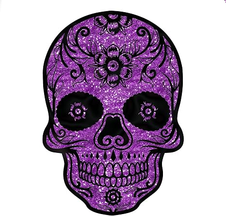Decal Serpent Sugar Skull Purple Glitter Sparkle Day of The Dead Sticker 4" - skull sticker