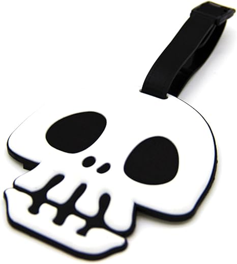 Punk Skull Luggage Tag Suitcase ID Tag with Adjustable Strap - skull suitcase