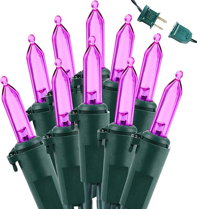 Brizled Purple Halloween Lights Connectable, 33 ft 100 LED Mini Tree Light - string light