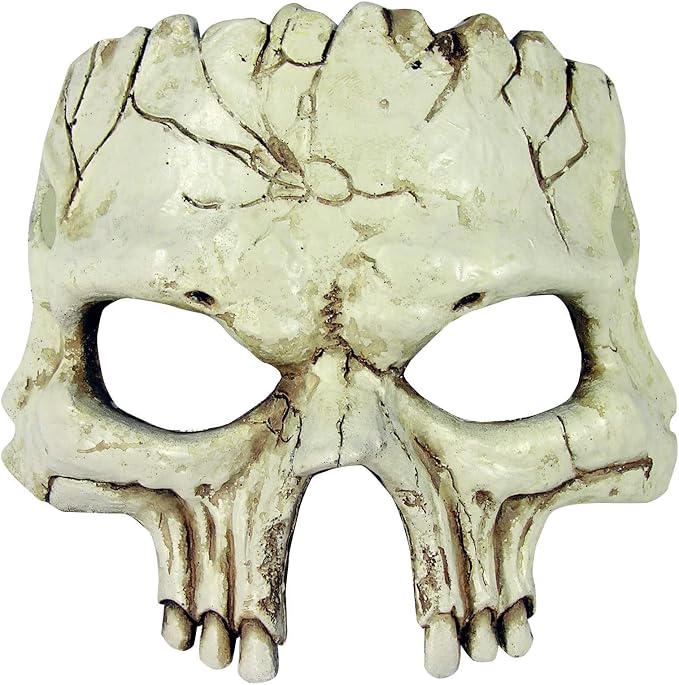 Rubies Cracked Foam Skull Half Mask for Adults, Unisex No Size - skull helmet