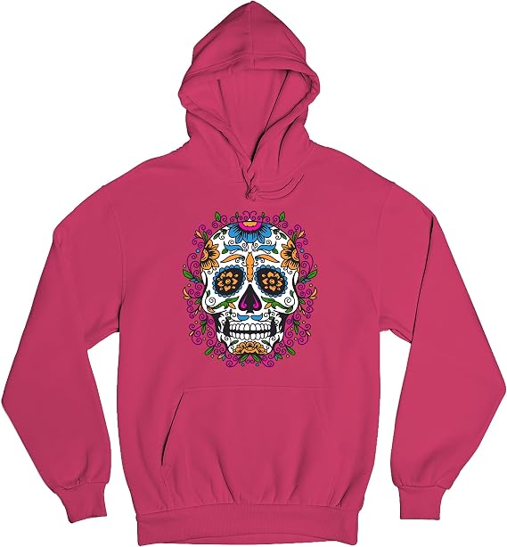 Tee Hunt Floral Sugar Skull Day of The Dead Hoodie Dia de Los Muertos Calavera Sweatshirt - skull hoodie