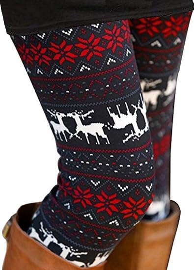 Uaderize Womens Ultra Soft Brushed Christmas Day Leggings Pants Ankle Length Black Deals Friday 2023 S-5XL - skull leggings