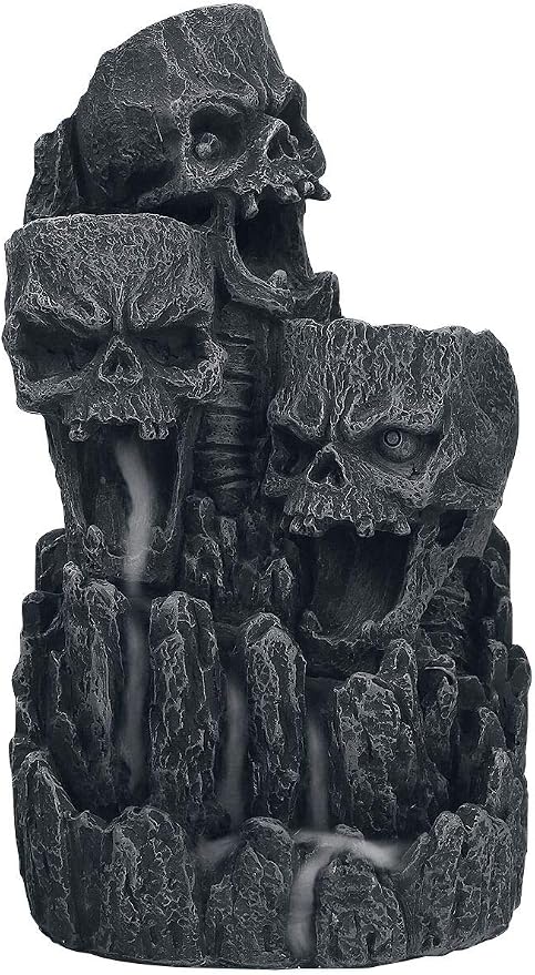 Nemesis Now Skull Backflow Tower Incense Burner 17.5cm Black, Resin - skull incense burner