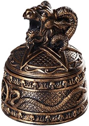 Baphomet Horned Sabbatic Goat Solve et Coagula Cone Incense Burner Box - skull incense burner