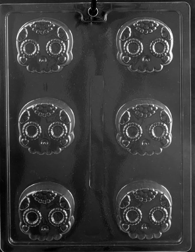 Grandmama's Goodies H177 Day of the Dead Decorative Skull Halloween Cookie Chocolate Candy Soap Mold - skull ashtray
