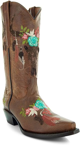 Soto Boots Longhorn Women's Fashion Cowgirl Boots M50029 - sugar skull boots