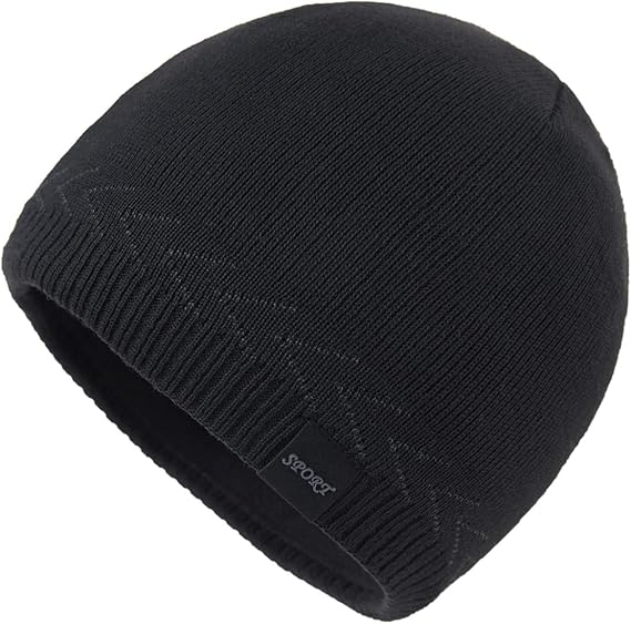 Mens Winter Warm Knitting Hats Plain Skull Beanie Cuff Toboggan Knit Cap - skull hat