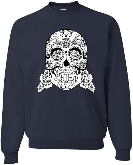 Tee Hunt Sugar Skull Sweatshirt Loyalty Integrity Devotion Honor - skull sweatshirts