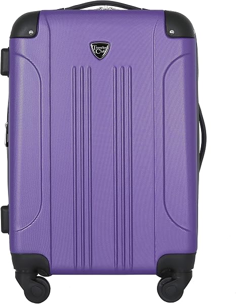 Travelers Club Chicago Hardside Expandable Spinner Luggage, Purple, 22" Carry-On - skull suitcase