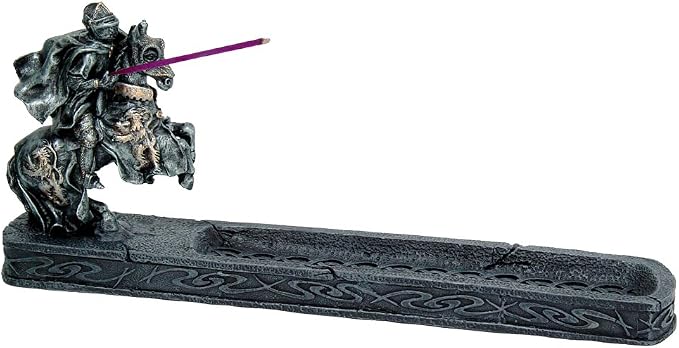 Pacific Giftware Knight of Chivalry Stick Incense Holder Jousting Knight Incense Burner Medieval Times Collectible 11.25 Inches L - skull incense burner