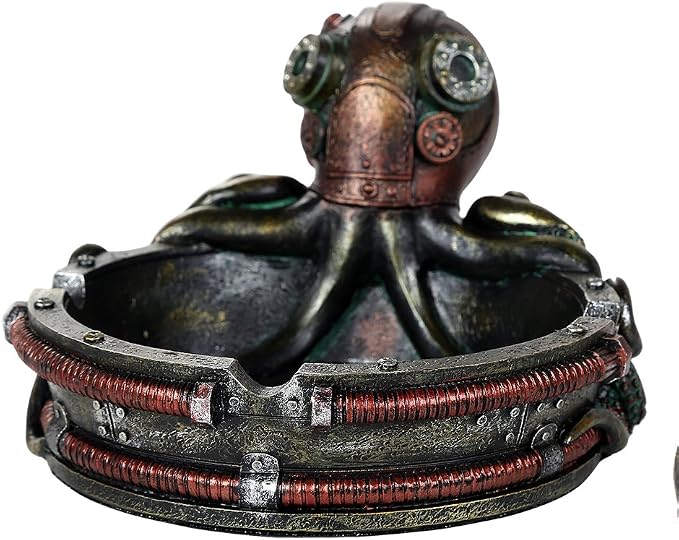 Pacific Giftware Steampunk Octopus Cigarette Ashtray Coin Tray Decorative Tabletop Accessory - skull ashtray