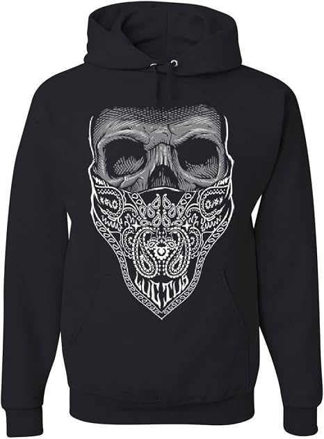 Tee Hunt Bandana Skull Hoodie Badass Gangsta Swag Dead Sweatshirt - skull hoodie