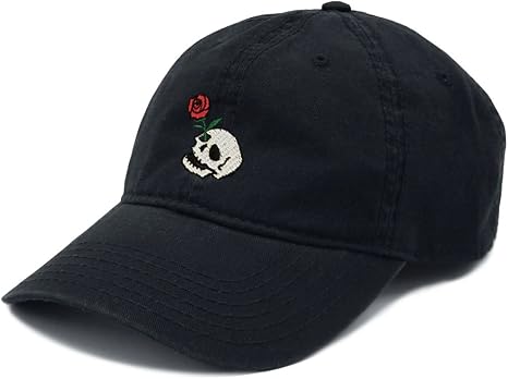 Riot Society Mens Embroidered Adjustable Dad Hat - skull hat