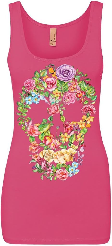 Flower Skull Women's Tank Top Sugar Skull Calavera Dia de Los Muertos Top - skull tank tops
