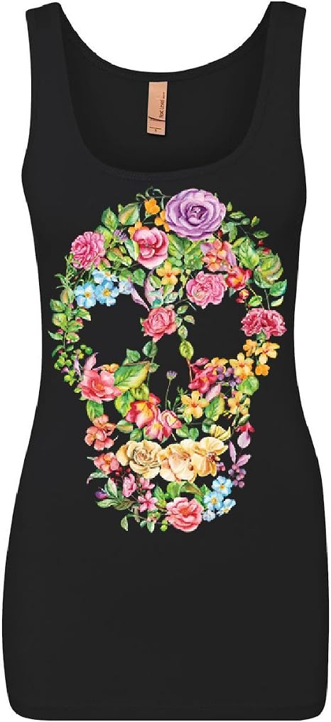 Flower Skull Women's Tank Top Sugar Skull Calavera Dia de Los Muertos Top - skull tank tops