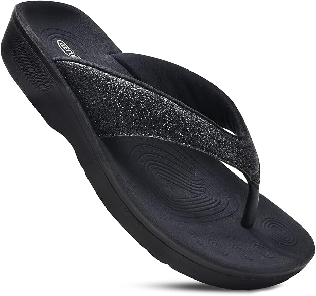 AEROTHOTIC Arch Support Flip Flops for Women - sugar skull costume