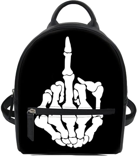 Amzbeauty Small Shoulder Bag Cool Skull Printed Cheap Mini Women Backpack for Outdoor - skull backpack