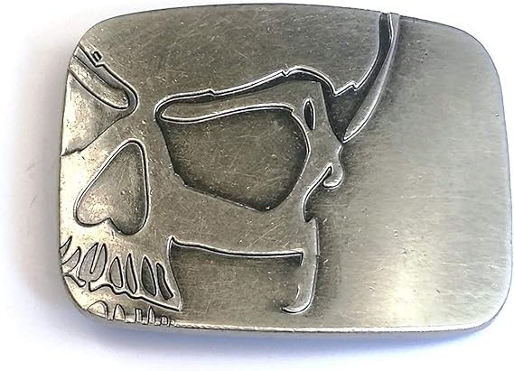 Vintage Skull Belt Buckle Cowboy Belt Buckle for Men Antique Silver - skull wallet